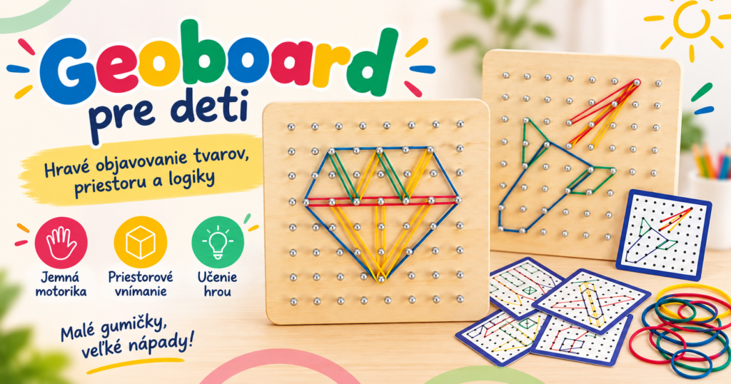 Geoboard pre deti: geometria hravou formou Geoboard pre deti – geometrická doska s gumičkami na rozvoj priestorového vnímania