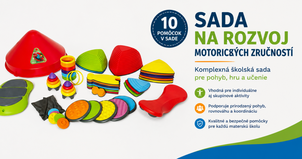 Sada na rozvoj motorických zručností Gonge s balančnými, senzorickými a pohybovými pomôckami pre materské školy.