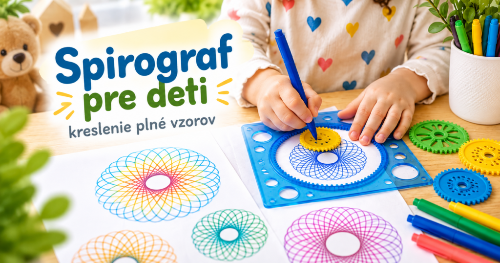 Spirograf pre deti: kreslenie plné vzorov Spirograf pre deti pri kreslení farebných geometrických vzorov