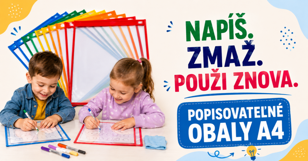 Zmazateľné popisovateľné obaly na pracovné listy Popisovateľné obaly A4 na opakované použitie pre deti v materskej a základnej škole