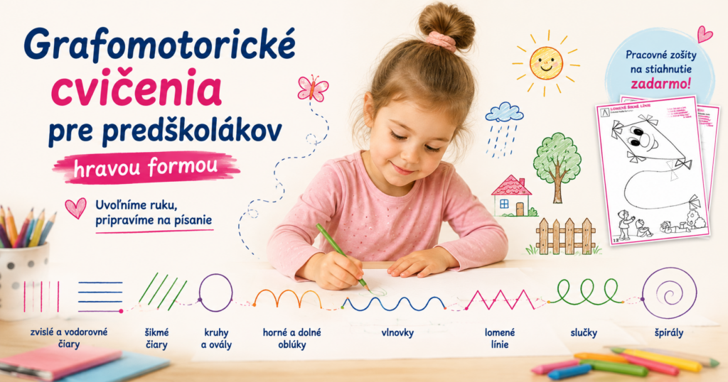 Grafomotorické cvičenia pre predškolákov a rozvoj grafomotoriky Grafomotorické cvičenia pre predškolákov hravou formou – čiary, vlnovky, slučky a špirály