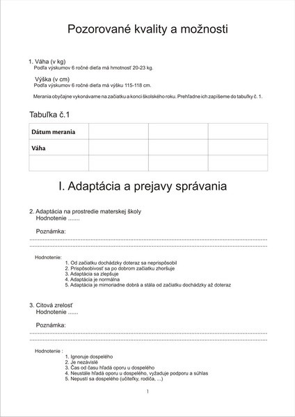 Charakteristika dieťaťa - predškoláka 1