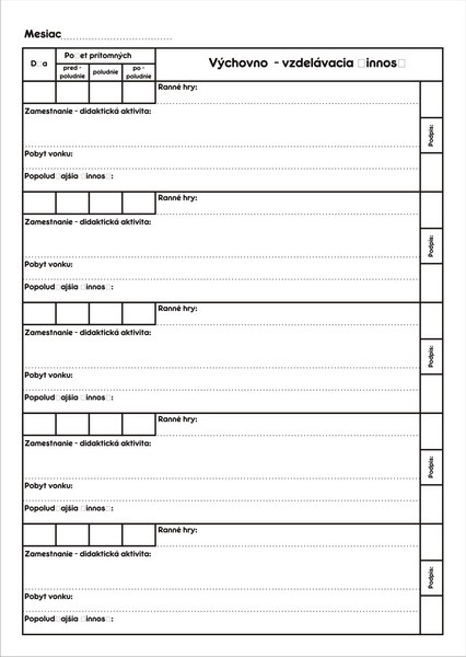 Triedna kniha strana