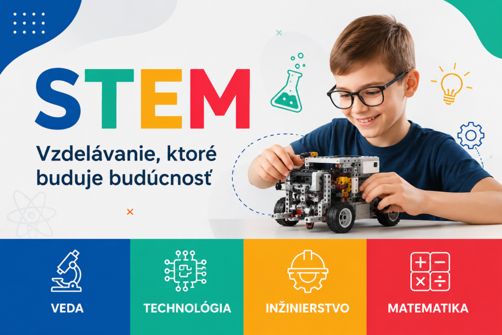 Dieťa skladá robotickú stavebnicu STEM. Vzdelávanie rozvíja vedu, technológiu, inžinierstvo a matematiku.