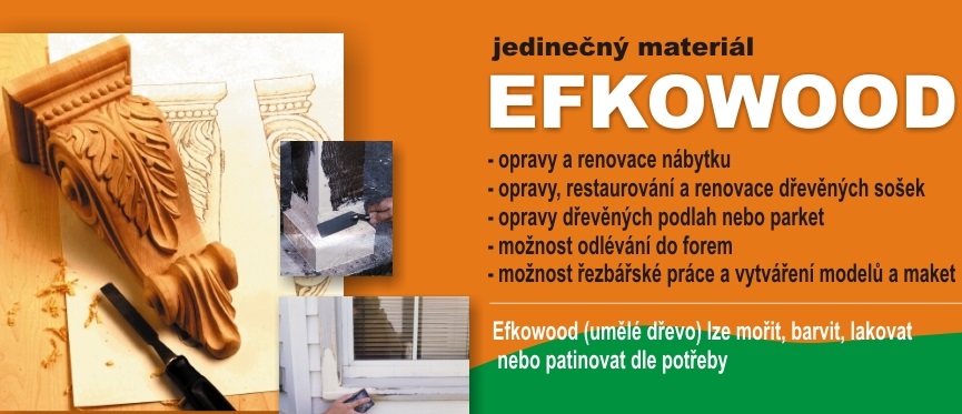 Efkowood polyesterová rezbárska drevitá hmota