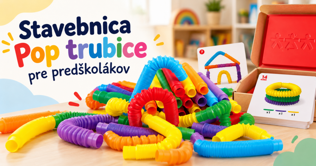 Stavebnica Pop trubice pre predškolákov Stavebnica Pop trubice pre predškolákov s pracovnými kartami