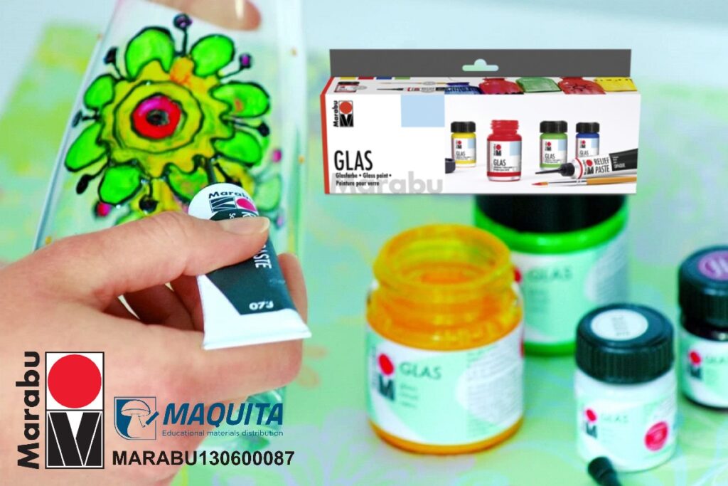 Farby na sklo Marabu Glas, základný Farbenset
