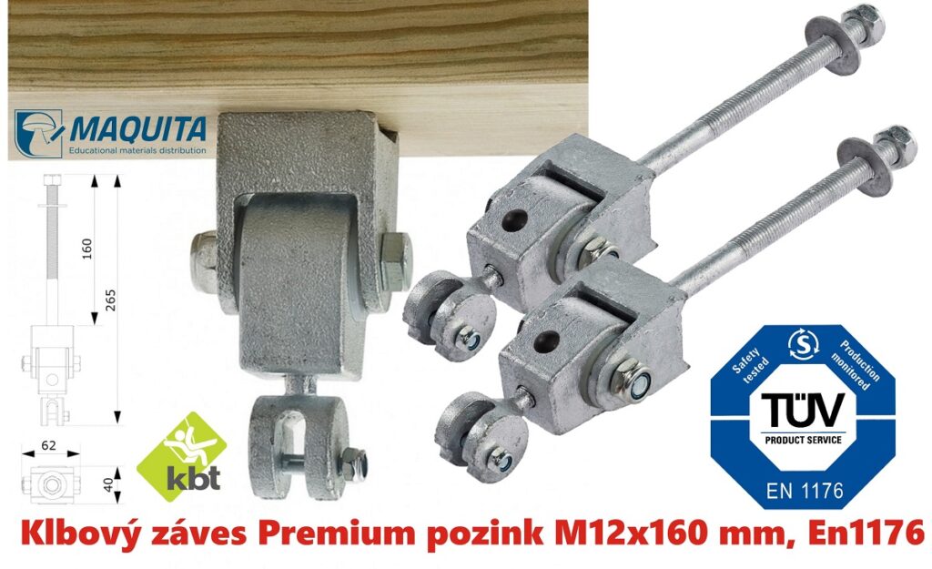 Klbový záves Premium pozink M12x160 mm, EN1176 Klbový záves Premium pozink M12x160 mm, EN1176