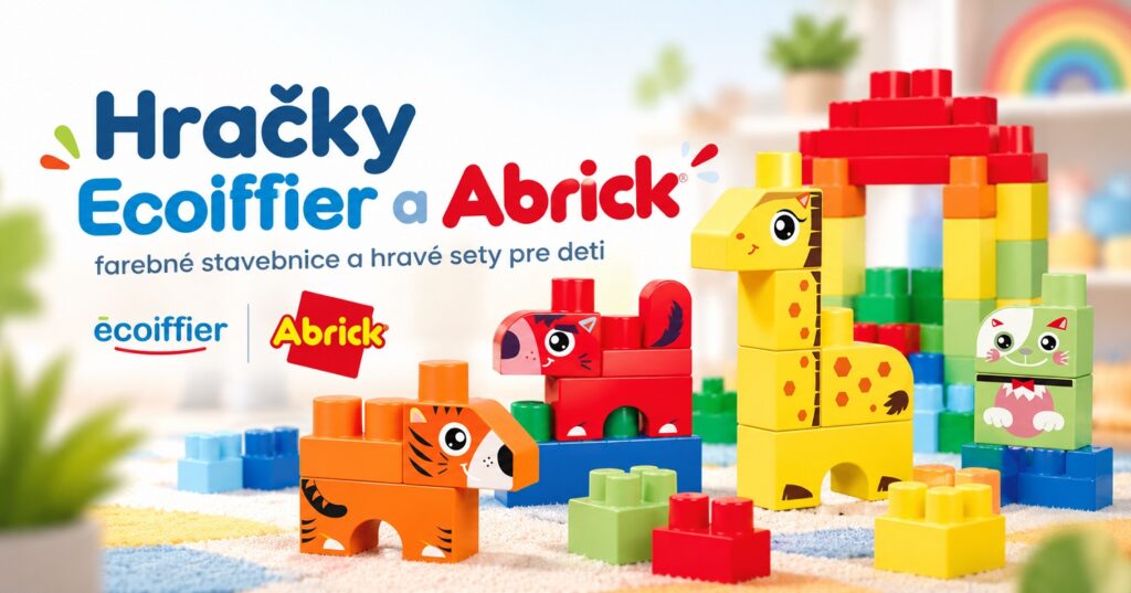 Hračky Ecoiffier a Abrick Hračky Ecoiffier a Abrick – farebné stavebnice so zvieratkami, žirafou, tigrom a mačičkou.
