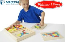 Melissa & Doug drevená farebná mozaika pre deti, 120 dielikov
