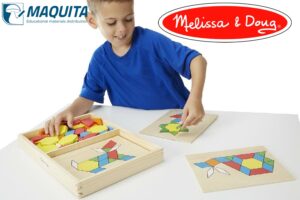 Melissa & Doug drevená farebná mozaika pre deti, 120 dielikov