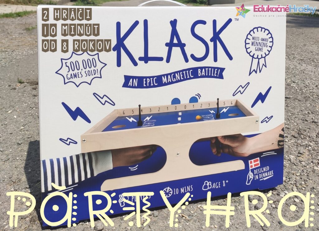 Klask je strhujúca magnetická hra pre dvoch hráčov Klask je strhujúca magnetická hra pre dvoch hráčov
