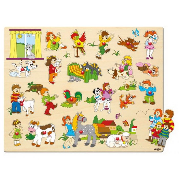 Woody Maxi vkladacie puzzle rodina, 21 ks