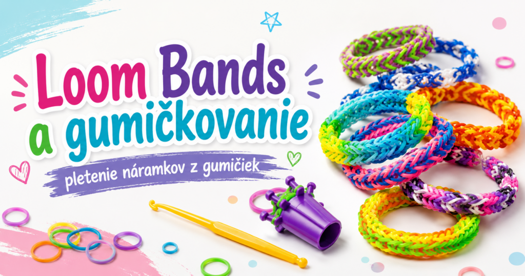 Loom Bands a gumičkovanie: pletenie náramkov z gumičiek Loom Bands a gumičkovanie – farebné náramky z gumičiek a pomôcky na pletenie
