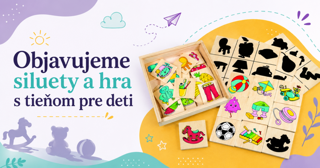 Hra s tieňom pre deti – drevená hra na priraďovanie obrázkov a siluet