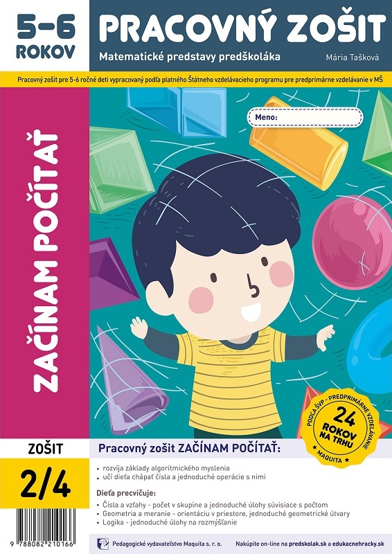 Začínam počítať, pracovný zošit pre 5 – 6 ročné deti 2/4