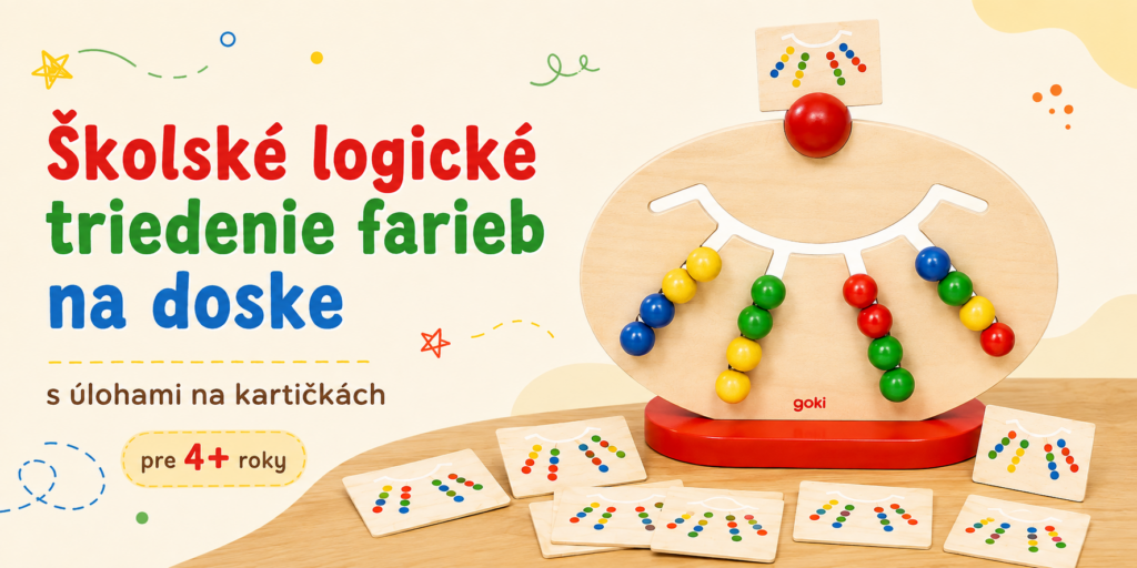 Školské logické triedenie farieb na doske s úlohami na kartičkách pre deti od 4 rokov