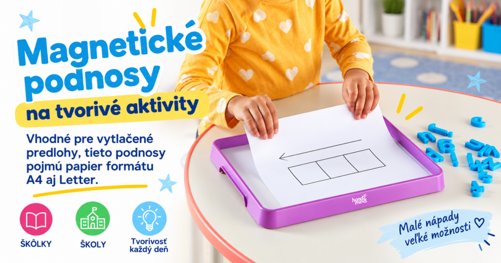 Magnetické podnosy na tvorivé aktivity s A4 predlohami pre deti v materskej škole.