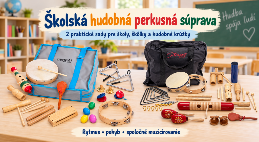 Školská hudobná perkusná súprava pre školy, škôlky a hudobné krúžky