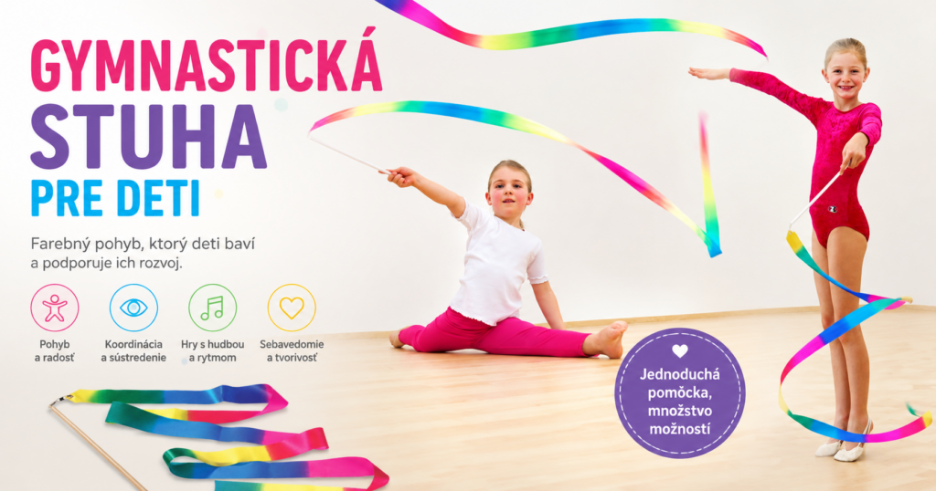 Gymnastická stuha pre deti pri pohybových hrách a cvičení