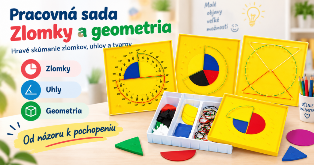Pracovná sada Zlomky a geometria pre deti na hravé učenie zlomkov