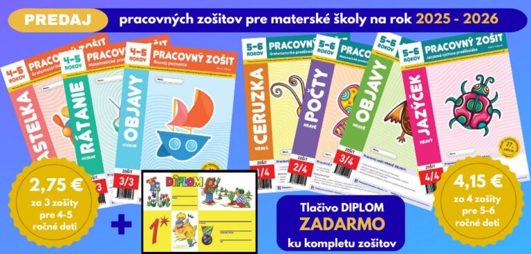 Predaj – pracovné zošity 2025-2026 pre materské školy