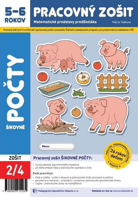 Šikovné počty, pracovný zošit pre 5 – 6 ročné deti 2/4