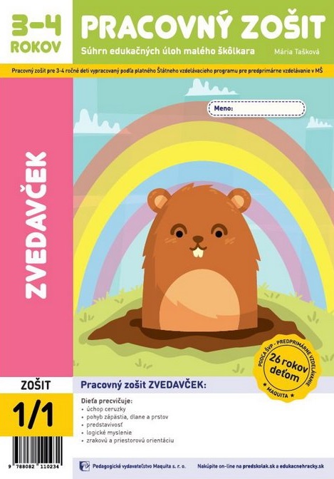 Zvedavček, pracovný zošit pre 3 – 4 ročné deti