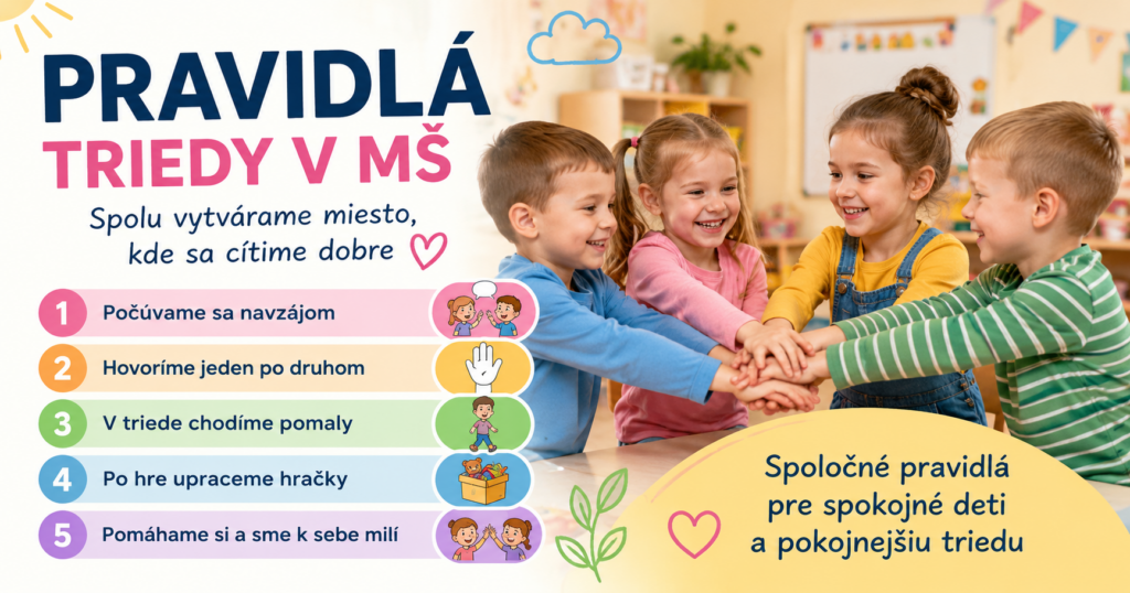 Pravidlá triedy v materskej škole s deťmi Pravidlá triedy v materskej škole – päť základných pravidiel pre pokojné a bezpečné prostredie v MŠ