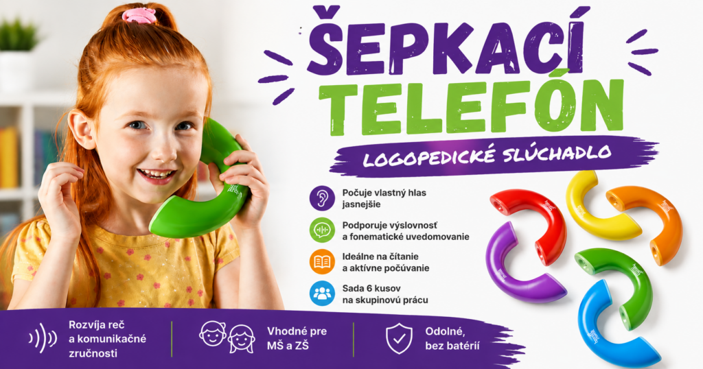 Šepkací telefón – logopedické slúchadlo na rozvoj reči a výslovnosti detí