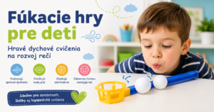 Fúkacie hry pre deti s logopedickou fúkačkou na rozvoj správneho dýchania, motoriky pier a kontroly výdychu