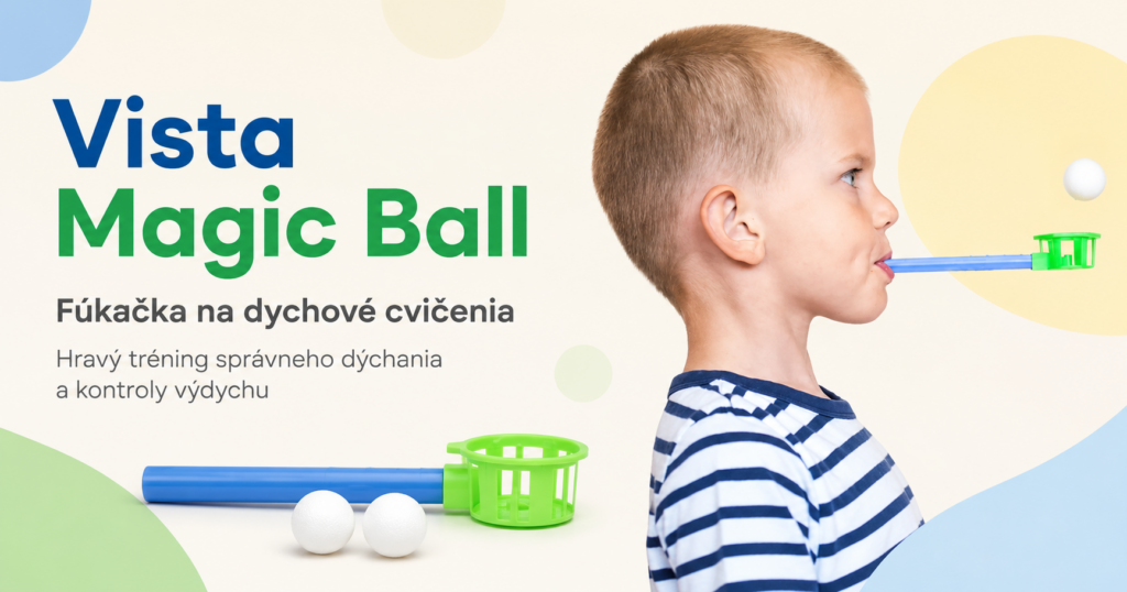 Vista Magic Ball – logopedická fúkačka s loptičkou na dychové cvičenia a rozvoj kontroly výdychu u detí