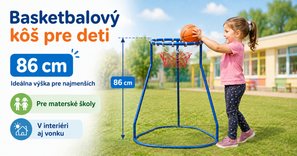 Basketbalový kôš pre deti s výškou 86 cm do materskej školy