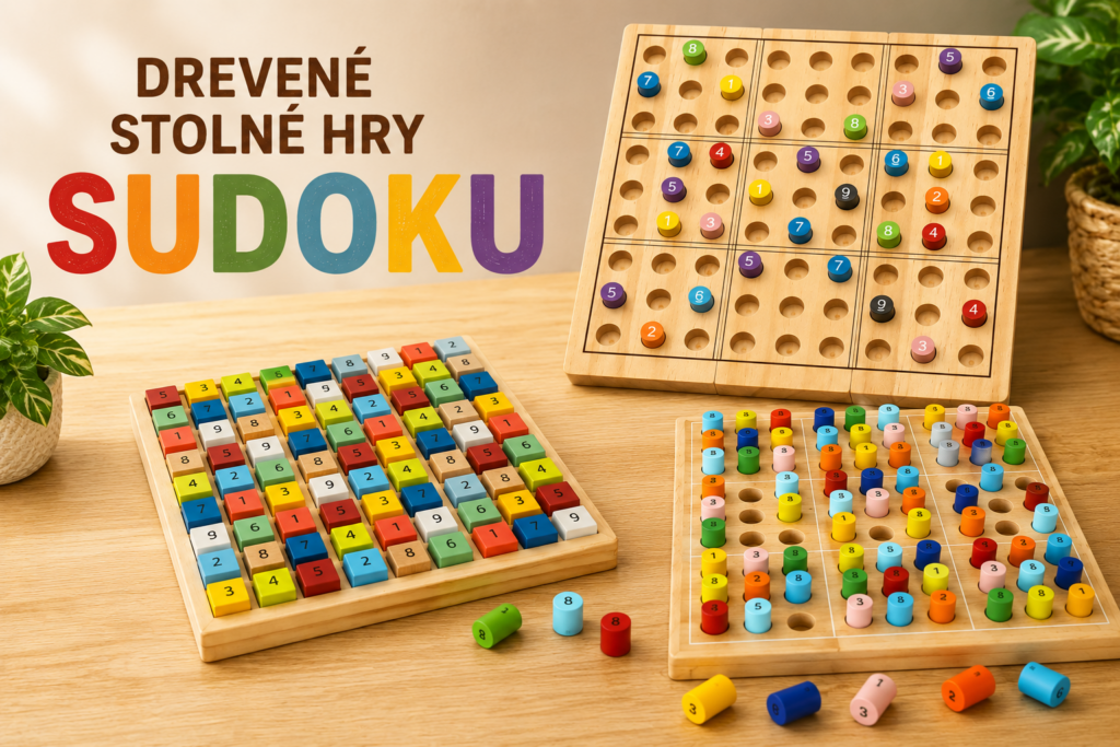 Drevené stolné hry Sudoku s farebnými číslami