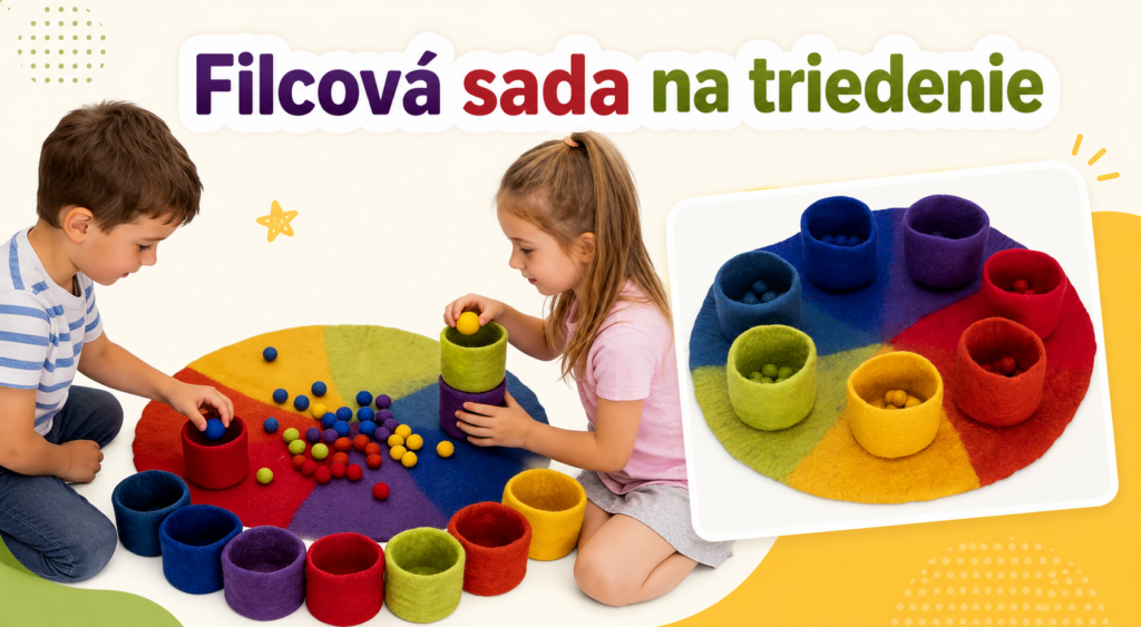 Betzold Filcová sada na triedenie s farebnou podložkou a miskami pre deti
