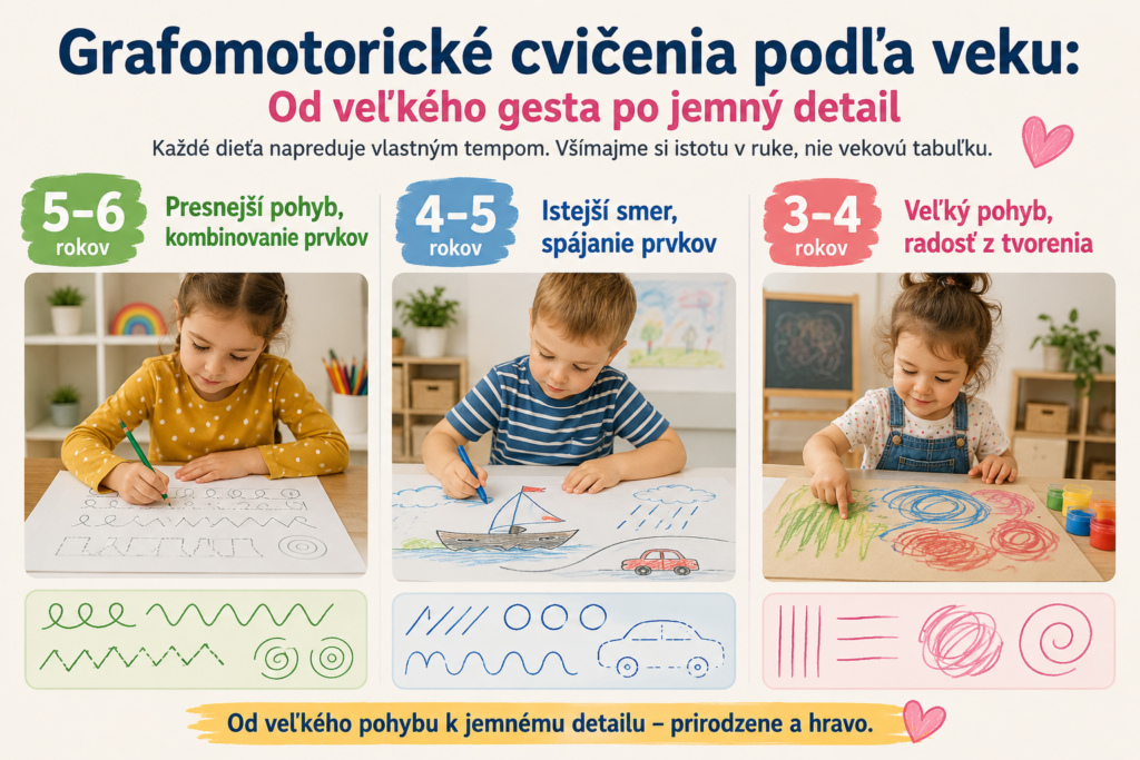 Grafomotorické cvičenia podľa veku pre deti od 3 do 6 rokov