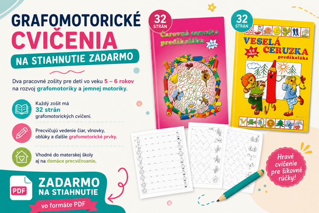 Pracovné zošity na grafomotoriku pre predškolákov 5–6 rokov zdarma