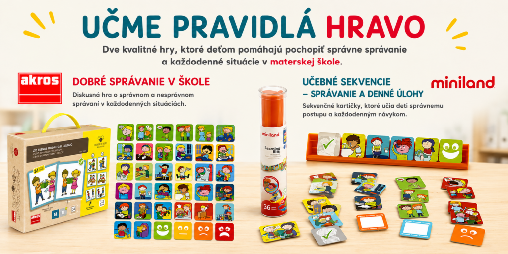 Didaktické hry na výučbu pravidiel triedy v materskej škole a správneho správania detí.