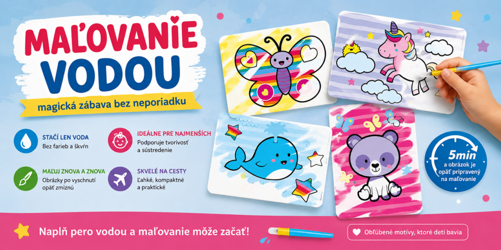 Maľovanie vodou zvládnu aj najmenšie deti Maľovanie vodou s vodovým perom pre najmenšie deti
