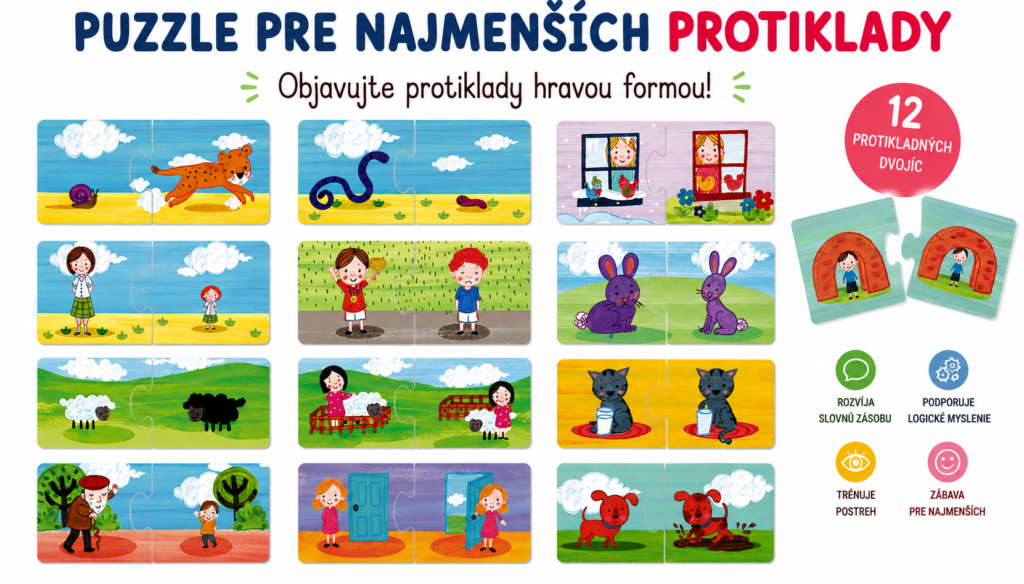 Protiklady pre deti – obrázkové puzzle pre najmenších